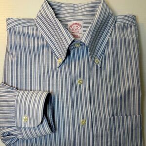 Brooks Brothers Blue & White Striped Men's Shirt 16 1/2 x 35. OBO
